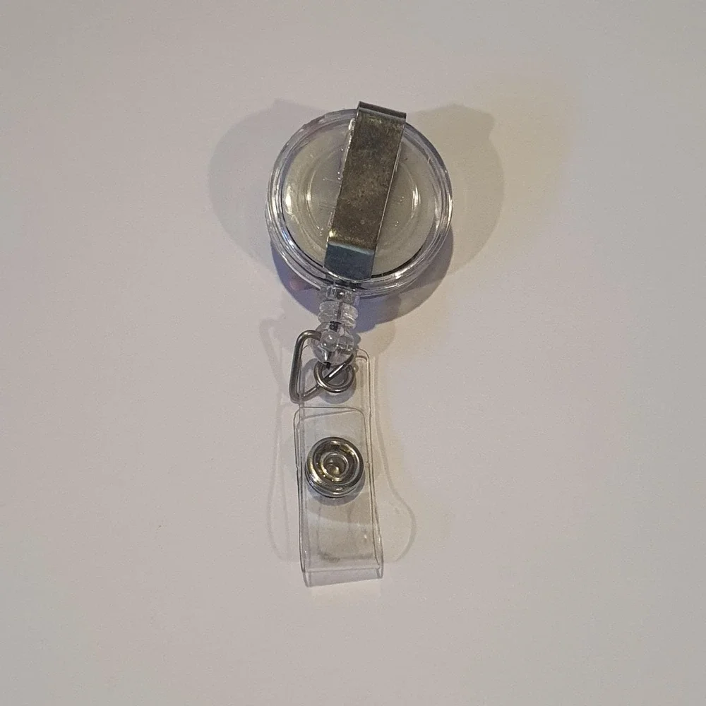 Disney Piglet Winnie the Pooh Retractable Badge Reel Blue Rhinestone‎ ID Holder